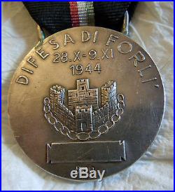 Fascist Medal Silver Repubblica Sociale Italiana Difesa DI Forli 1944 Dux