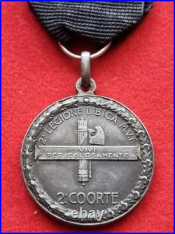 Fascist Silver Medal Coloniale Libia Cirenaica Legione Libica Cc. Nn. Ii^berenice