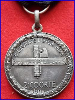 Fascist Silver Medal Coloniale Libia Cirenaica Legione Libica Cc. Nn. Ii^berenice