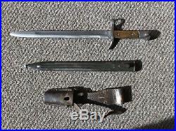 Finnish Bayonet Hackman Bayonet M/28 Complete with Green Fluted Scabbard & Frog