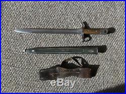 Finnish Bayonet Hackman Bayonet M/28 Complete with Green Fluted Scabbard & Frog