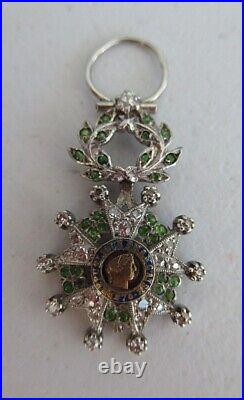 France Order Of The Legion Of Honor Miniature With Diamonds. Silver. Rare. Vf 3