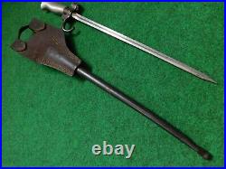 French Bayonet M 1886/93/35 Lebel With Leather Frog