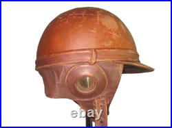 French helmet for motocyclist/ aviator interbellum casque stahlhelm casco elmo