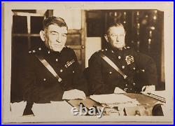 GENERAL JOHN A LEJEUNE USMC MARINE CORPS WIRE PHOTO with MAJ. GEN. WENDELL NEVILLE