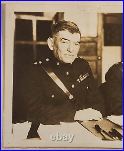 GENERAL JOHN A LEJEUNE USMC MARINE CORPS WIRE PHOTO with MAJ. GEN. WENDELL NEVILLE