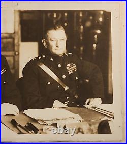 GENERAL JOHN A LEJEUNE USMC MARINE CORPS WIRE PHOTO with MAJ. GEN. WENDELL NEVILLE