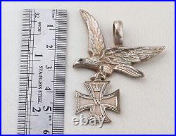 GERMAN Pendant IRON CROSS Luftwaffe WWII ww2 GERMANY Amulet from death and disea