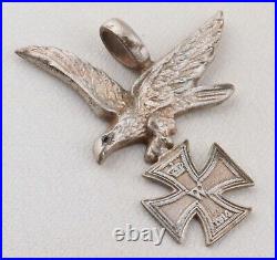 GERMAN Pendant IRON CROSS Luftwaffe WWII ww2 GERMANY Amulet from death and disea