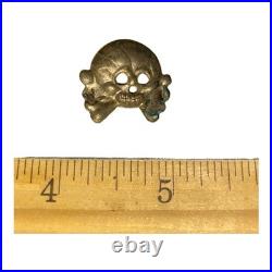 GERMAN WWII Insignia Cap Deaths Head Skull SS Panzer Totenkopf Jawless Pin