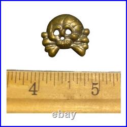 GERMAN WWII Insignia Cap Deaths Head Skull SS Panzer Totenkopf Jawless Pin