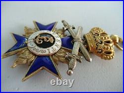 GERMANY BAVARIA MILITARY MERIT ORDER With CROWN & SWORDS. MARKED. SILVER/GILT RR