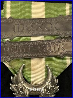 GREAT! FRANCE MOROCCO Campaign Medal Two Bar Maroc Haut-Guur