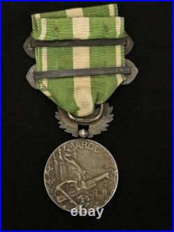 GREAT! FRANCE MOROCCO Campaign Medal Two Bar Maroc Haut-Guur