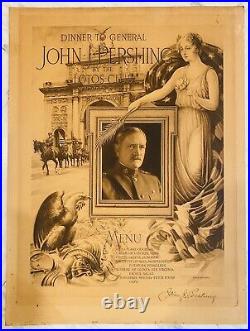 General John J Pershing Lotos Club Menu November 1924 Original Authentic