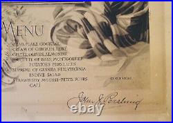 General John J Pershing Lotos Club Menu November 1924 Original Authentic