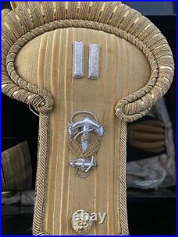George Helms United States Navy Hat, Epaulettes and Belt USS Maine Survivor
