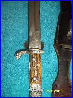 German Clamshell Stag Bayonet. Matching Numbers