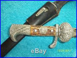 German Clamshell Stag Bayonet. Matching Numbers