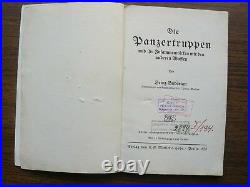 German Generalmajor Heinz Guderian Die Panzertruppen Armored Troops Book 1938