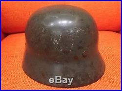 German M35 Heer double decal helmet with liner and chin strap Apple Green big 66