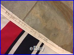 German Military Battle Flag With Cloth Mfg Tag And Marked. Nice
