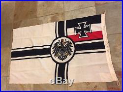 German Military Battle Flag With Cloth Mfg Tag And Marked. Nice