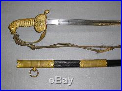 German Naval Officers Navy Sword Weimar Germany World War II WWII Jeweled Etched