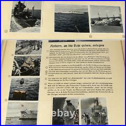German Reichsmarine Navy Album 30s with294 colored picture cards, charts, diagram