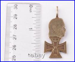 German Silver 800 Paul von Hindenburg empire WW1 Iron Cross WWI Pendant Germany