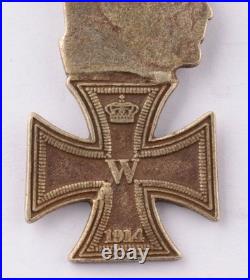 German Silver 800 Paul von Hindenburg empire WW1 Iron Cross WWI Pendant Germany