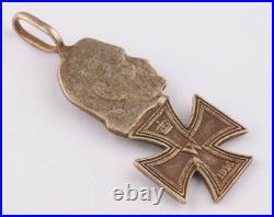 German Silver 800 Paul von Hindenburg empire WW1 Iron Cross WWI Pendant Germany