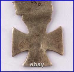 German Silver 800 Paul von Hindenburg empire WW1 Iron Cross WWI Pendant Germany