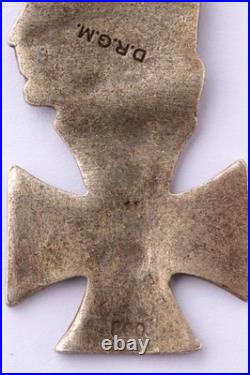 German Silver 800 Paul von Hindenburg empire WW1 Iron Cross WWI Pendant Germany