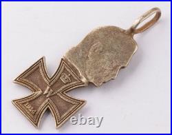 German Silver 800 Paul von Hindenburg empire WW1 Iron Cross WWI Pendant Germany