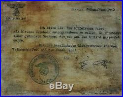 German WW 2 Antique Document Signed AH size 180x140 mm