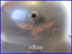 German WW2 1933 Luftwaffe Airforce Helmet M35/M42 Steel 3rd Reich Flag & Eagle