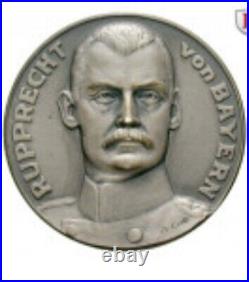 Germany 1914/1915 Medal Kronprinz Rupprecht von Bayern, very rare. 800 Silver