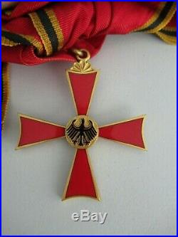 Germany Federal Rep. Order Of Merit Grand Cross Badge Sash & Star. Silver/marked