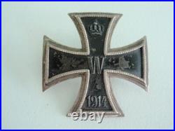 Germany Iron Cross 1st Class 1914. Vaulted Screwback. Marked 800. Original Rr! 3