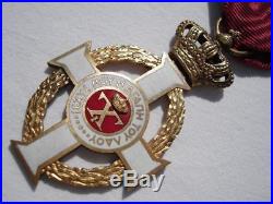 Greece Greek Order Of King George Knight Gold Cross Medal & Framed Document Paul