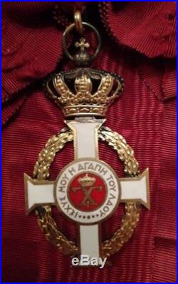 Greece Order of George I, RARE CROSS for Grand Cross with ORIGINAL SCARF! Greek