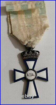 Greece Royal Early Bravery Enamel Cross of Valor 2nd class, 1913y. Emission, order