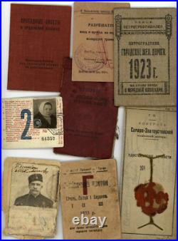 Group 8 Russian Soviet Rail Road Transportation ID Booklets Transport Coupons