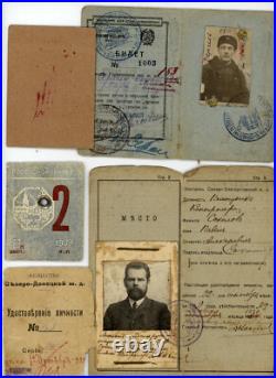 Group 8 Russian Soviet Rail Road Transportation ID Booklets Transport Coupons