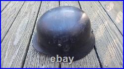 Gy66 Wwii Black M35 Helmet Rolled Edge No Liner W Buckle In Back Intl Sale