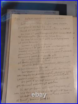 Harry E. Jones WWI Collection 2 handwritten accounts of his war experiences