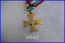 Hungary Kingdom 1935 Officers Long Service Cross Original Vintage with Ribbon