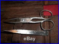 Inspectors Pocket Kit Signal Corps US Army Knife, Pliers, Scissors RARE VTG 6-SET