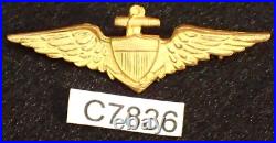 Interwar 1930's USN Navy Aviators Badge Pilot Wings Garrison Cap AMCRAFT, Rare